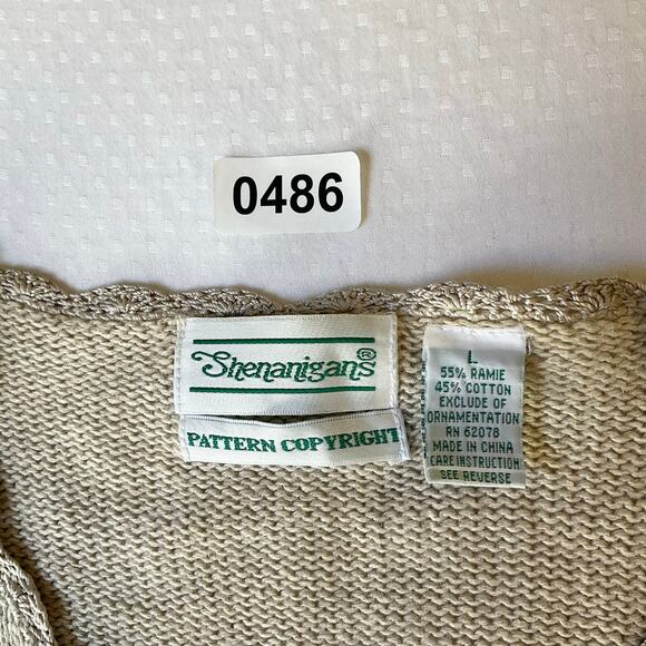 Shenanigans Women Beautiful Knit Jackets size L Natural Beige Floral Embroidery - Picture 8 of 11